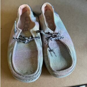 Youth Hey Dude Wendy Sunset 13 Slip On Shoes Glitter